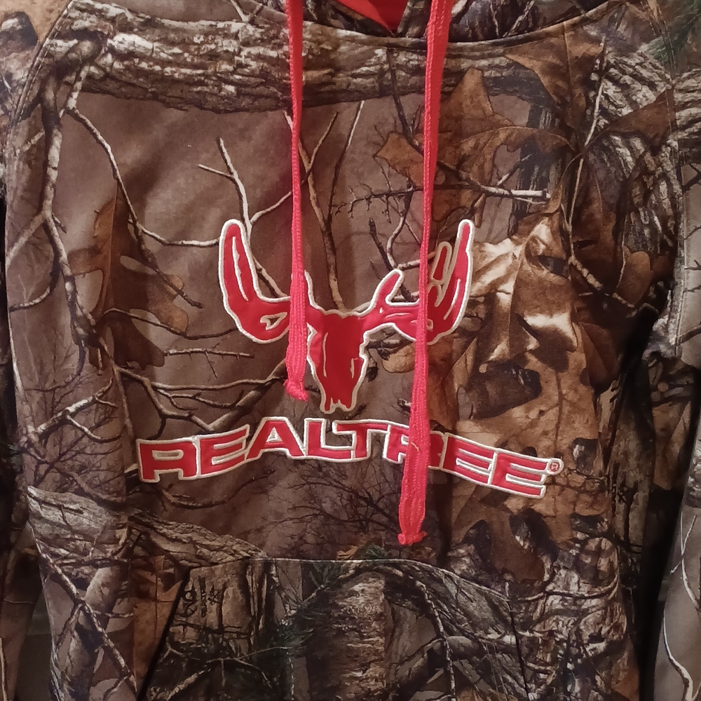 Realtree Camouflage Hoodie with Red Highlights